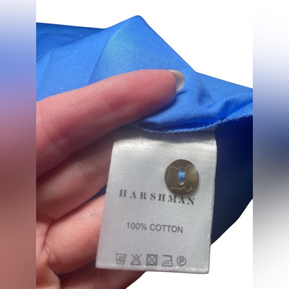 Harshman New NWT 100% Cotton Blue Short Sleeve Estel Top Size Small - Picture 5 of 5